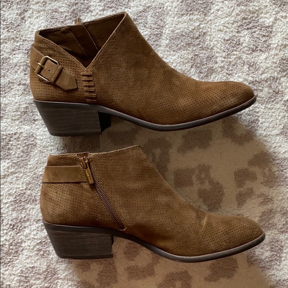 Vince Camuto Parveen Suede Booties w/Buckle - Picture 5 of 10